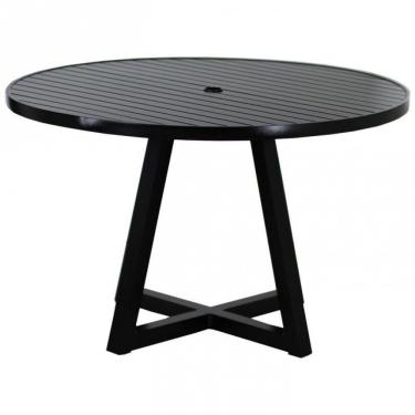 Imagem de Mesa Bali Tampo Ripado Em Alumínio 1,20m Trama Original Preto