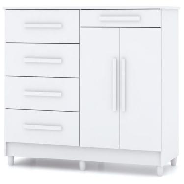 Imagem de Cômoda Sapateira Sirios 5 Gavetas 2 Portas Branco