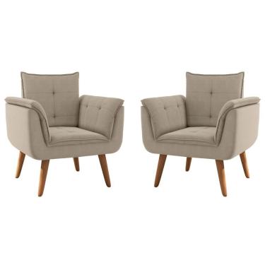 Imagem de Conjunto Poltrona Para Sala De Recepção Silveiras Inca Castor