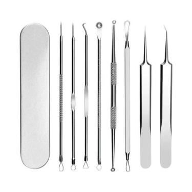 Imagem de Kit De Remoção De Cravos E Espinhas 11 Peças Extrator De Acne Pinça Re