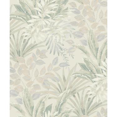 Imagem de Papel de Parede Time Folhagem Verde e Lilas TJ3202