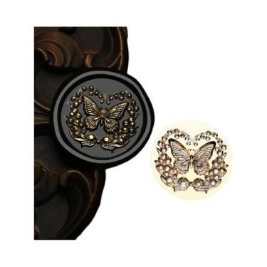 Imagem de Carimbo De Cera Retrô Borboleta Cigarra Para Scrapbook DIY, Envelopes,