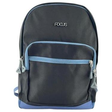 Imagem de Mochila Focus Preto Com Azul Feminina Grande Estilosa N202316-Feminino