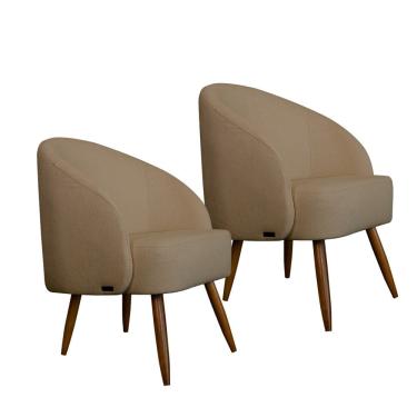 Imagem de Kit 2 Poltronas Caires em Madeira Eucalipto Movellu Home