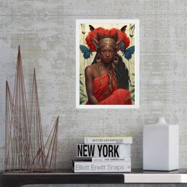 Imagem de Quadro Orixá Iansã Com Borboletas 24X18Cm - Com Vidro