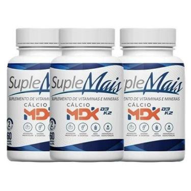 Imagem de Kit 3 - Suplemais Cálcio Mdk 60cp - Calcio, Vitamina D E K, Sem sabor