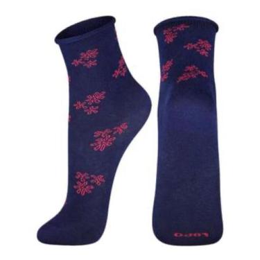 Imagem de Meia Feminina Lupo Sem Punho 4421 - 1 Par, Marinho flores, 34/39