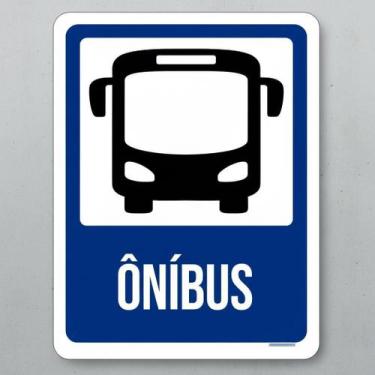 Imagem de Placa Acm Ônibus Desenho Azul 18X23 - Sinalizo