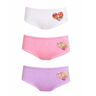 Imagem de Kit Infantil 3 Calcinhas Estampinha Brilhante Fofatex 107, Sortido, M