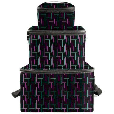 Imagem de Kit 3 Bolsas Térmicas Impermeáveis 1L 5L 10L BLT111 Preta e Rosa/Verde