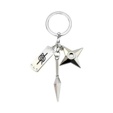 Imagem de Pingente Chaveiro Kunai Shuriken Ninja Akatsuki Red Cloud Konoha Acess