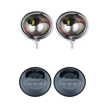 Imagem de Par De Faróis De Neblina LED Para Motocicleta De 4,5 Polegadas Com Mon