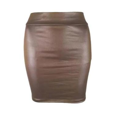 Imagem de Saia Mini De Couro Fosco De Cintura Alta, Slim, Sexy, Moda PU, Estilo 