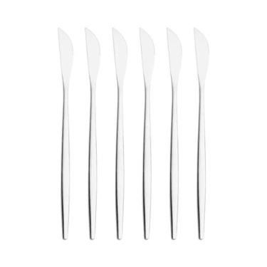 Imagem de Conjunto De Facas De Jantar Em Aço Inoxidável Dourado 6 Peças Acabamen