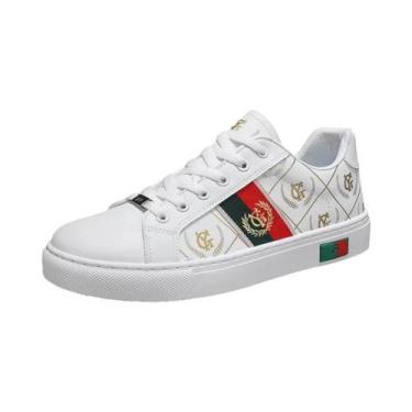 Imagem de Tênis Plataforma Dourados Estilo Punk Masculinos, Calçados Casuais De 