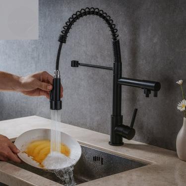 Imagem de Torneira Gourmet Cozinha Aço Inox 304 Spray Extensor Misturador Monocomando Bica Móvel...