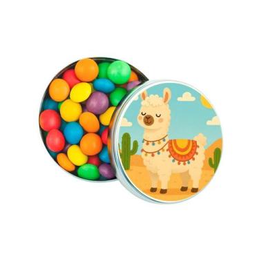 Imagem de Kit 30 Latinhas Lembrancinhas Lhama Cor: Prateado - Gil Festa Kids Dec