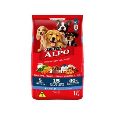 Imagem de Ração Purina Alpo para Cães Filhotes Carne, Frango e Leite 1kg