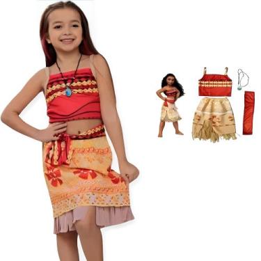 Imagem de Fantasia Infantil Menina Moana com Colar de 12 meses a 9 anos - SGB Mo