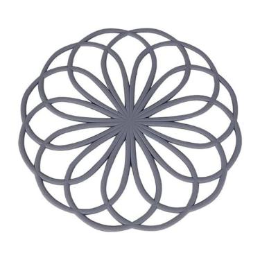 Imagem de Descanso de Panela Flor de Silicone - Cinza - Mimo Style