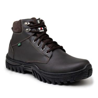 Imagem de Bota coturno Masculino Couro Trilha Motoqueiro Militar Segurança 4001 