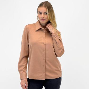Imagem de Camisa Doce Trama em Suede Manga Longa Feminina-Feminino