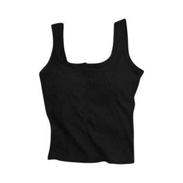 Imagem de Camiseta Cropped Sem Mangas Sexy Para Mulheres, Camisola De Moda, T-sh