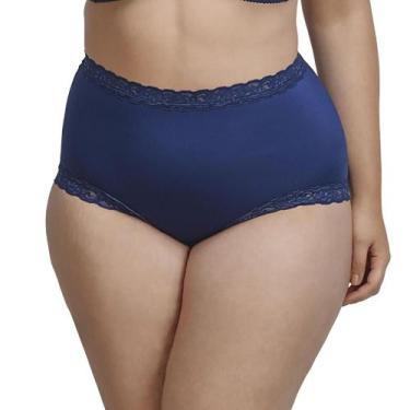 Imagem de Calça Clássica DeMillus 57330 Com Renda, P, Marinho