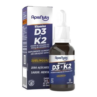 Imagem de Vitamina D3 + K2 Gotas Sabor Menta ApisNutri 20ml