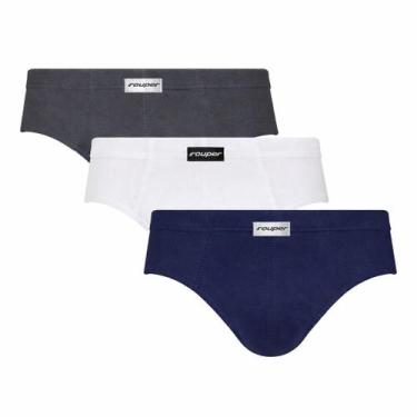 Imagem de Kit 3 Cuecas Slip Tradicional Algodão Premium Rouper Adulto, Sortidas,