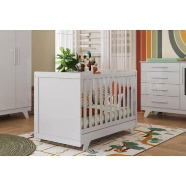 Imagem de Berço Retrô Americano 2em1 Mini Cama 100% MDF Moveis Peroba -, Branco 