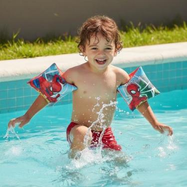 Imagem de Boia de Braço Inflavel Infantil 23x14cm Homem Aranha - etitoys