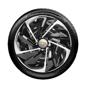 Imagem de Calota Nitro Aro 14 Preta Prata Gm Corsa Celta Vectra Prisma Meriva Ag