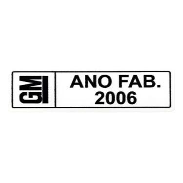 Imagem de Adesivo Plaqueta Ano Fabricação GM Chevrolet 9524 2006 - SPTS