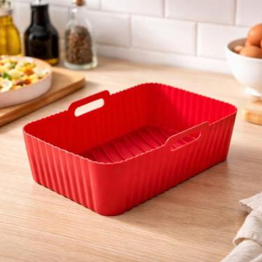 Imagem de Forma Retangular de Silicone Vermelho 22x14 Cm - Allmix - All Mix, Úni