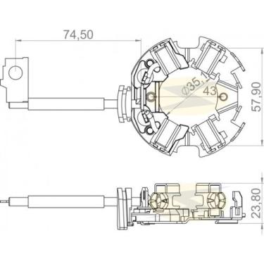 Imagem de Porta escova do motor de partida Audi S3 2001 a 2016 UNIFAP