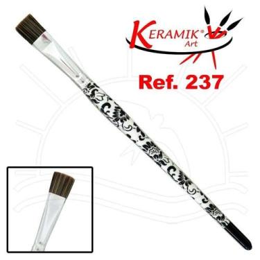 Imagem de Pincel Keramik Estampado Preto 237s - Chato, No 8