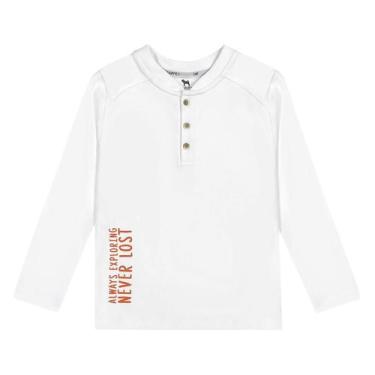 Imagem de Camiseta Infantil Masculina Estilo Social Para Frio Bata em Suedine Ma