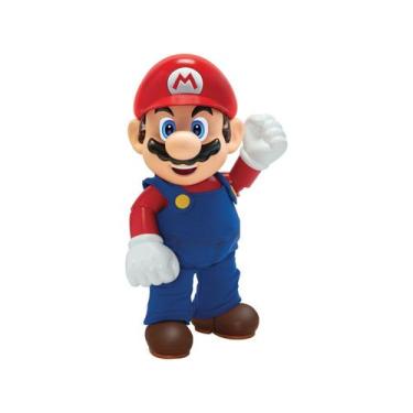 Imagem de Boneco Articulado com Som Super Mario Nintendo Candide, Azul e Vermelh
