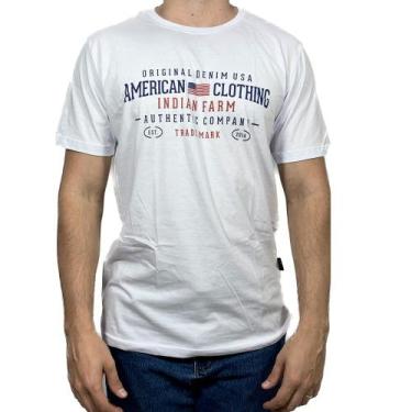 Imagem de Camiseta Masculina Country Branca American Indian Farm, Branco, GG