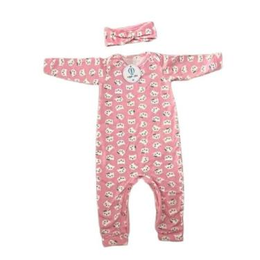 Imagem de Macacão Rosa com Faixa de Cabelo Tam.1 - PopKids