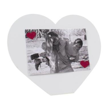 Imagem de Porta Retrato Formato Coração Decorativo Com Ímã Para Grudar Fotos Rec