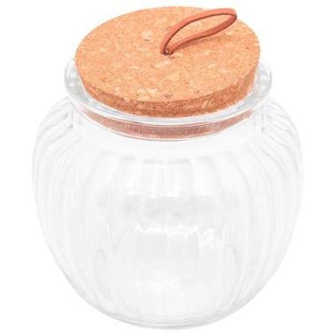 Imagem de Pote de vidro com tampa de cortiça rolha Classic Lyor 600 ml
