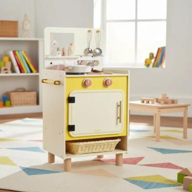 Imagem de Fogão de Brinquedo Janod Em Madeira Estimula Criatividade e Imaginação