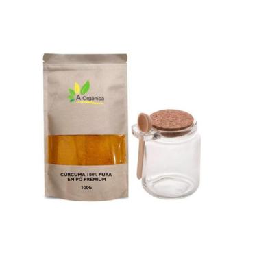 Imagem de Curcuma 100% Pura em Pó 100G mais Pote de vidro com colher - À Orgânic