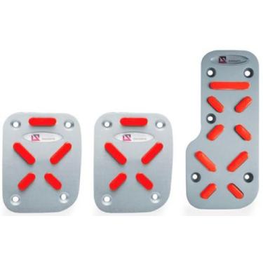 Imagem de Kit de Pedaleira Alumínio Anodizado Modelo 1 Vermelho Shekparts