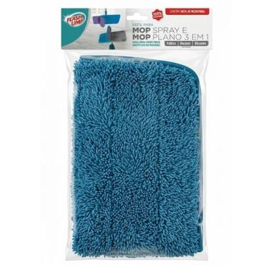 Imagem de Refil Mop Spray RMOP7800AZ Microfibra 100% Poliéster Fixação Aderente para Pisos Azul Flashlimp