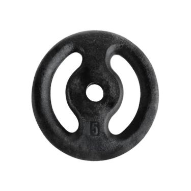 Imagem de Anilha Ferro Fundido Pintada Fitness Academia 5,0kg Alça Lateral Anti-Corrosiva Preto Anilhas Fitness