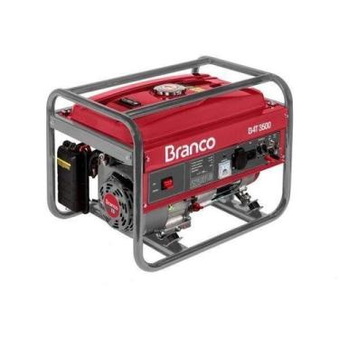 Imagem de Gerador À Gasolina B4T3500 3,5KVA Monofásico Bivolt Branco Vermelho
