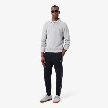 Imagem de Calça esportiva com perna afunilada - Lacoste, Preto, Cinza escuro, XX